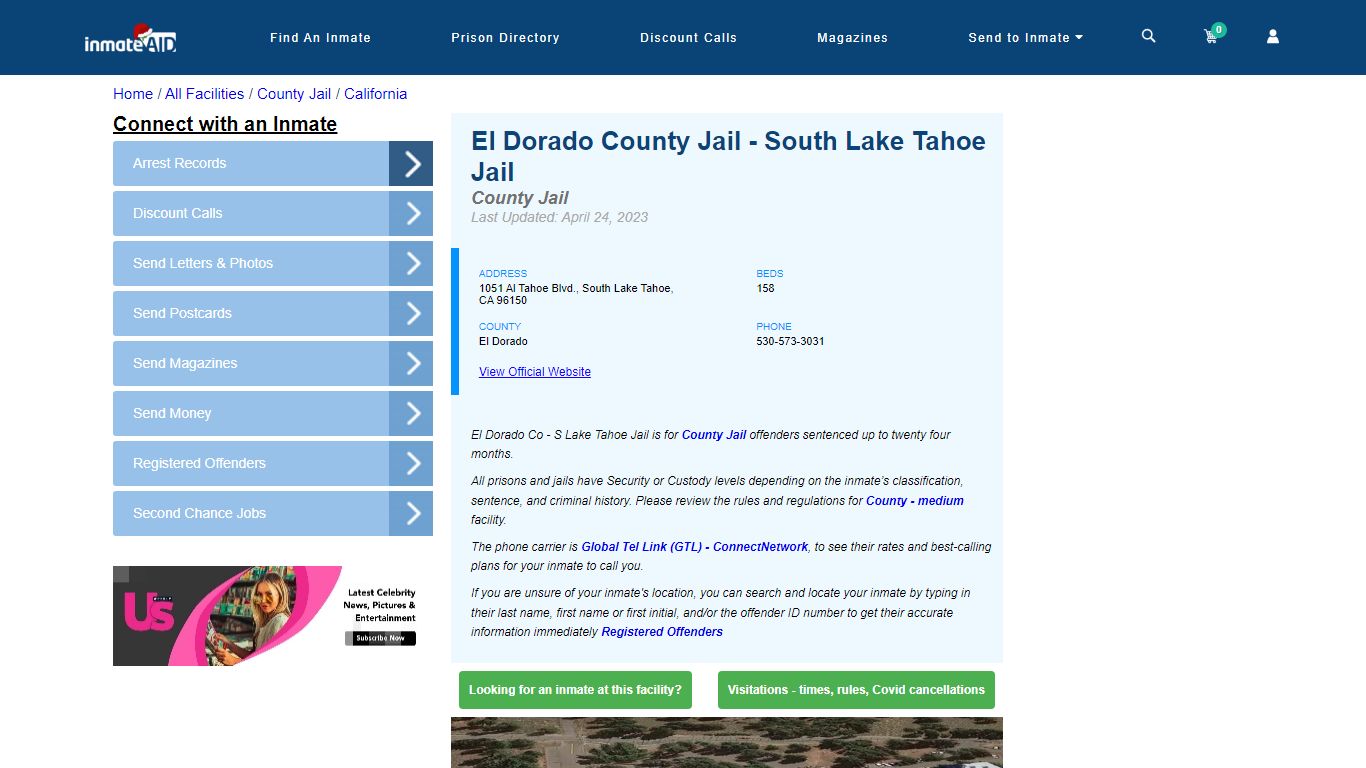 El Dorado County Jail - South Lake Tahoe Jail - Inmate Locator - South ...